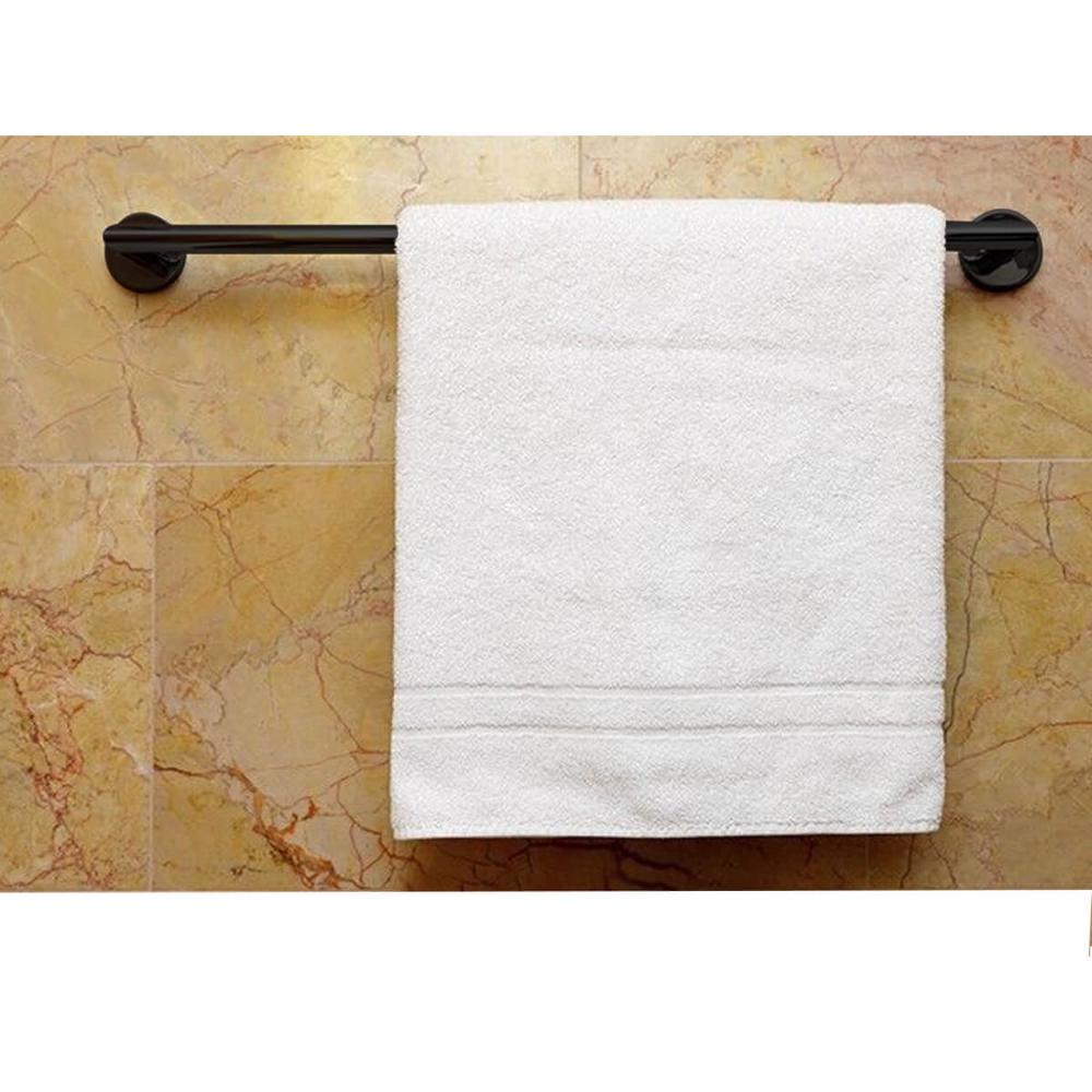 Toalheiro Duplo 60cm Suporte Porta Toalhas em Aço Inox Preto