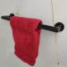 Toalheiro Para Banheiro Preto Fosco Porta Toalha 30cm Aço In
