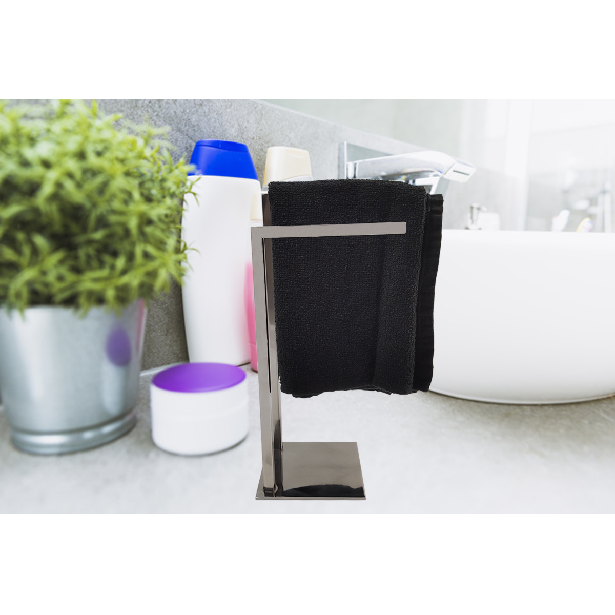 Toalheiro Pia Banca Suporte Toalha Mãos Rosto Inox Lavabo