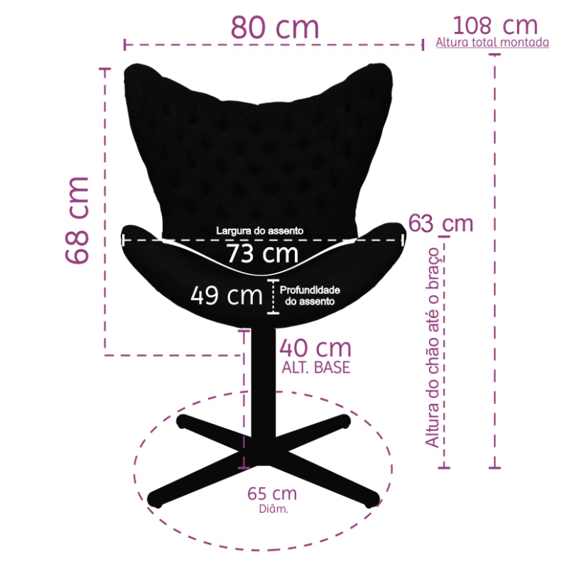 Poltrona Egg Slim Nude Encapado Base Giratória com Rodinhas
