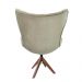 Poltrona Egg Slim Nude Encapado Base Giratória de Madeira