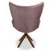 Poltrona Egg Slim Rosê Jolie Base Giratória de Madeira