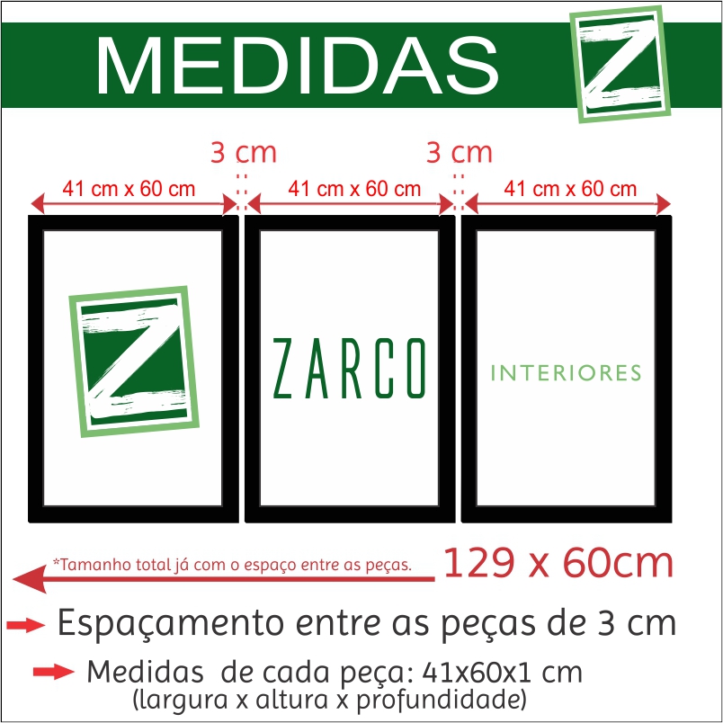 Quadro Costela de Adão Triângulos M 3 Peças Moldura Branca