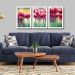 Quadro Novas Tulipas Moldura Branca 3 Peças