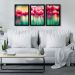 Quadro Novas Tulipas Moldura Preta 3 Peças