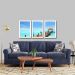 Quadro Praia 01 Moldura Branca 3 Peças