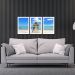 Quadro Praia 02 Moldura Branca 3 Peças