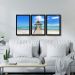 Quadro Praia 02 Moldura Preta 3 Peças