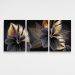 Quadros Flores 3D Preto e Dourado M 3 Borda Infinita
