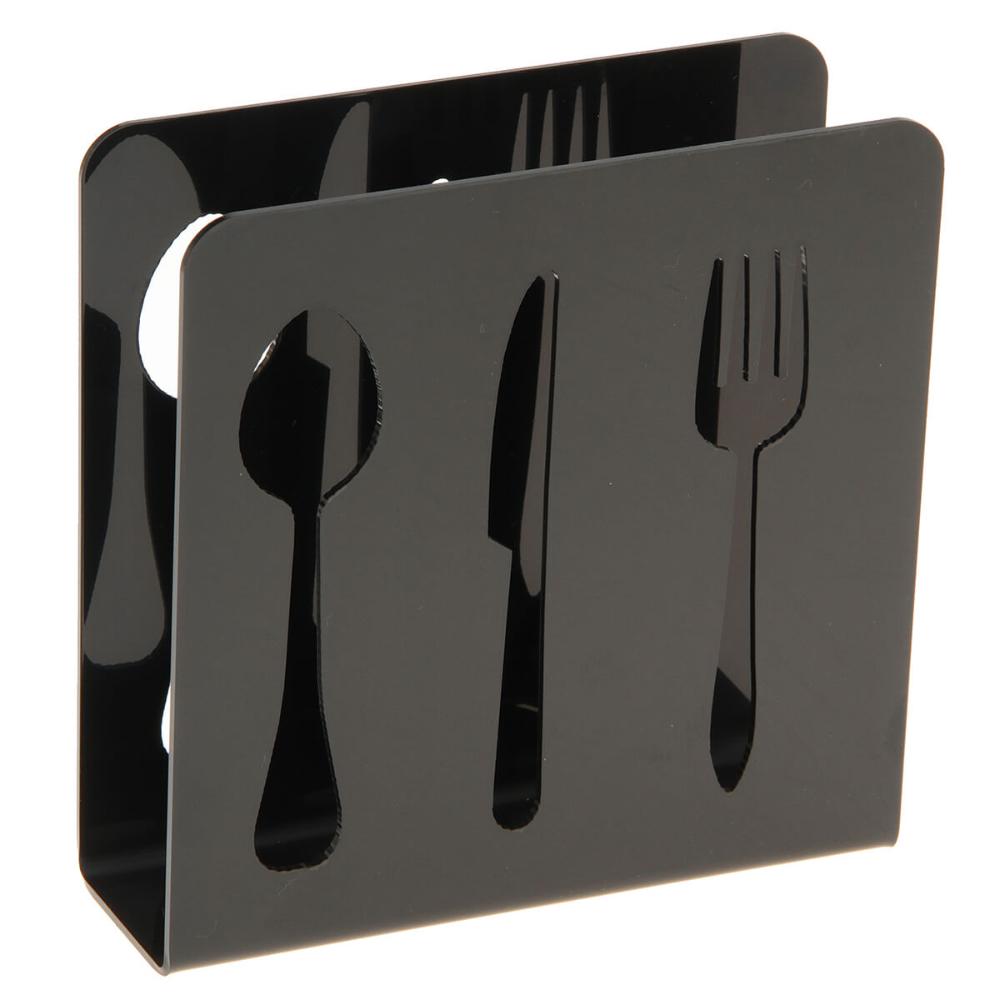 Conjunto 12 Suporte Porta Guardanapos Preto Acrílico Desenho