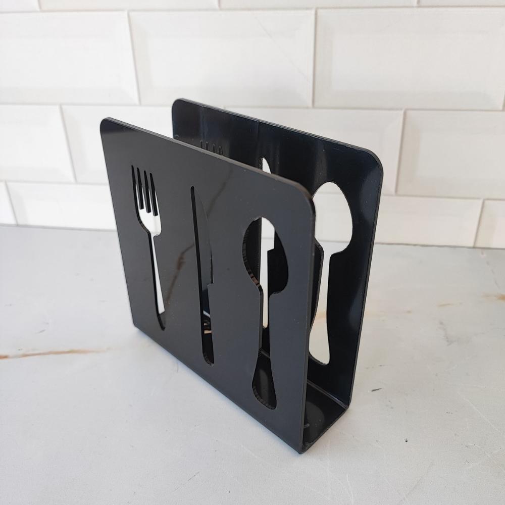 Conjunto 12 Suporte Porta Guardanapos Preto Acrílico Desenho