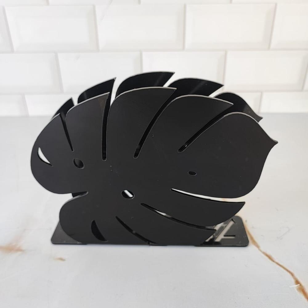 Ki 12 Porta Guardanapos Decorativos Preto Acrílico Costela d