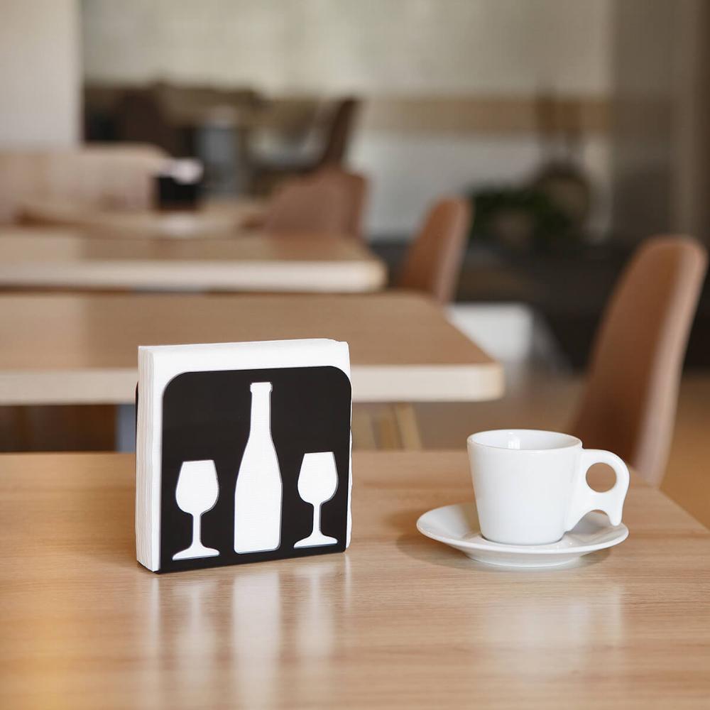 Kit 12 Porta Guardanapo Decorativo Taça e Garrafa de Vinho P