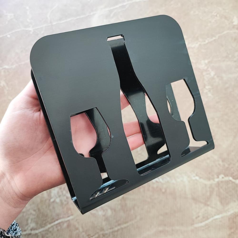 Kit 12 Porta Guardanapo Decorativo Taça e Garrafa de Vinho P