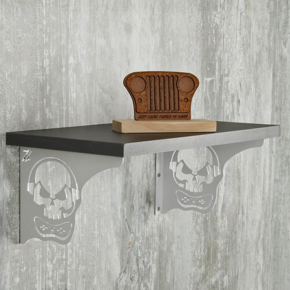 Mão Francesa Aço Branco 20cm Caveira Gamer Decorativa para P