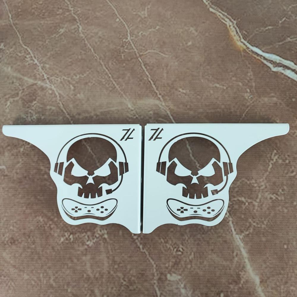 Mão Francesa Aço Branco 20cm Caveira Gamer Decorativa para P