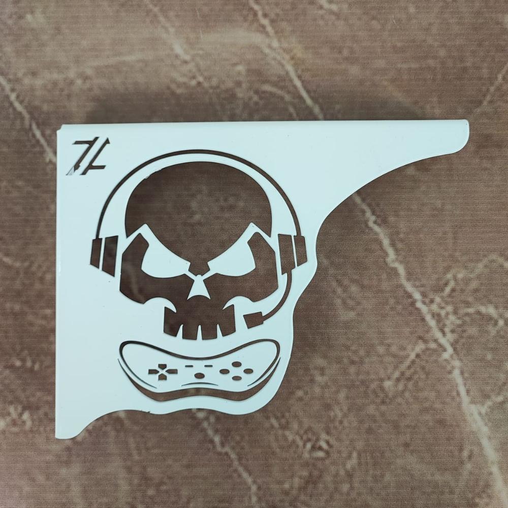 Mão Francesa Aço Branco 20cm Caveira Gamer Decorativa para P