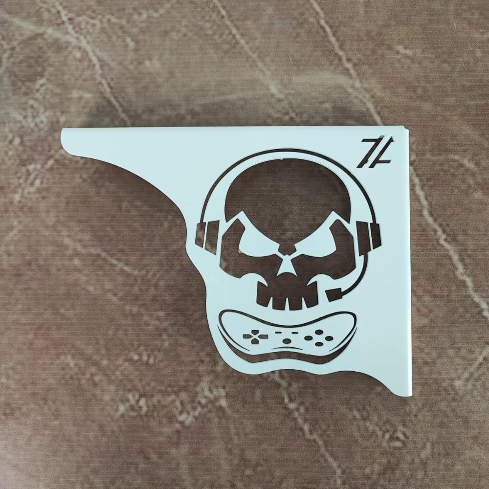 Mão Francesa Aço Branco 20cm Caveira Gamer Decorativa para P
