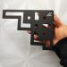 Mão Francesa Arabesco 20cm Abstrato Quadrado Preto Aço para Prateleira Zarg