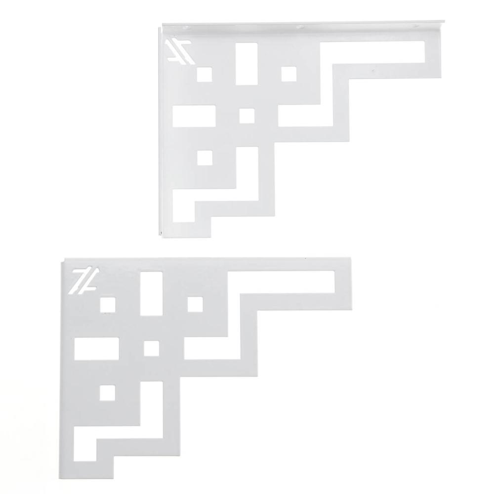 Mão Francesa Arabesco 20cm Quadrados Abstrato Branco Aço Zar