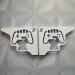Mão Francesa Branca Ornamentada 20cm Hand Game em Aço para P
