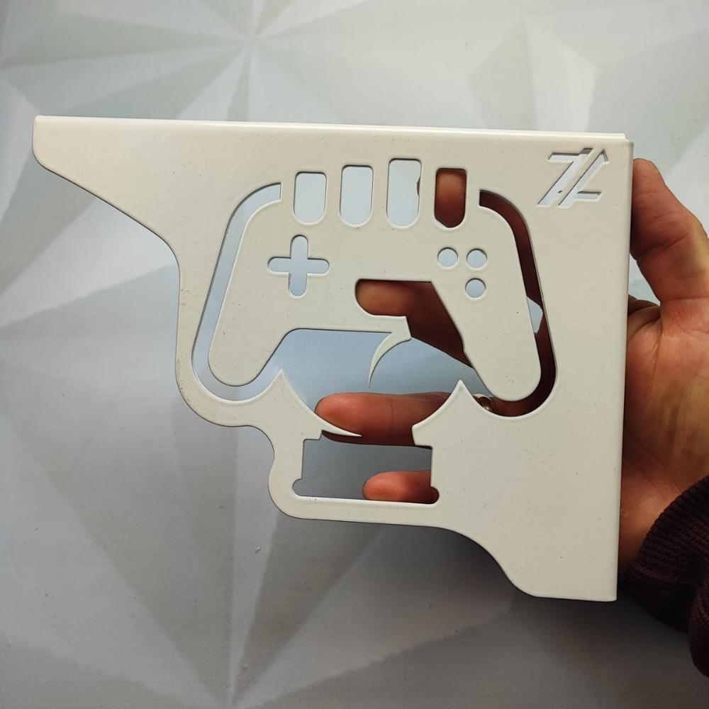 Mão Francesa Branca Ornamentada 20cm Hand Game em Aço para P