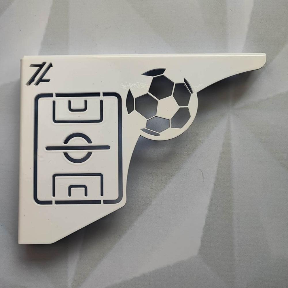 Mão Francesa Decorativa 20cm Campo de Futebol Aço Branco par