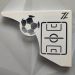 Mão Francesa Decorativa 20cm Campo de Futebol Aço Branco par