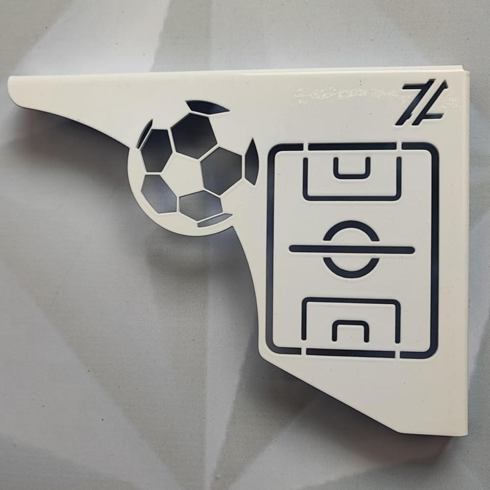 Mão Francesa Decorativa 20cm Campo de Futebol Aço Branco par