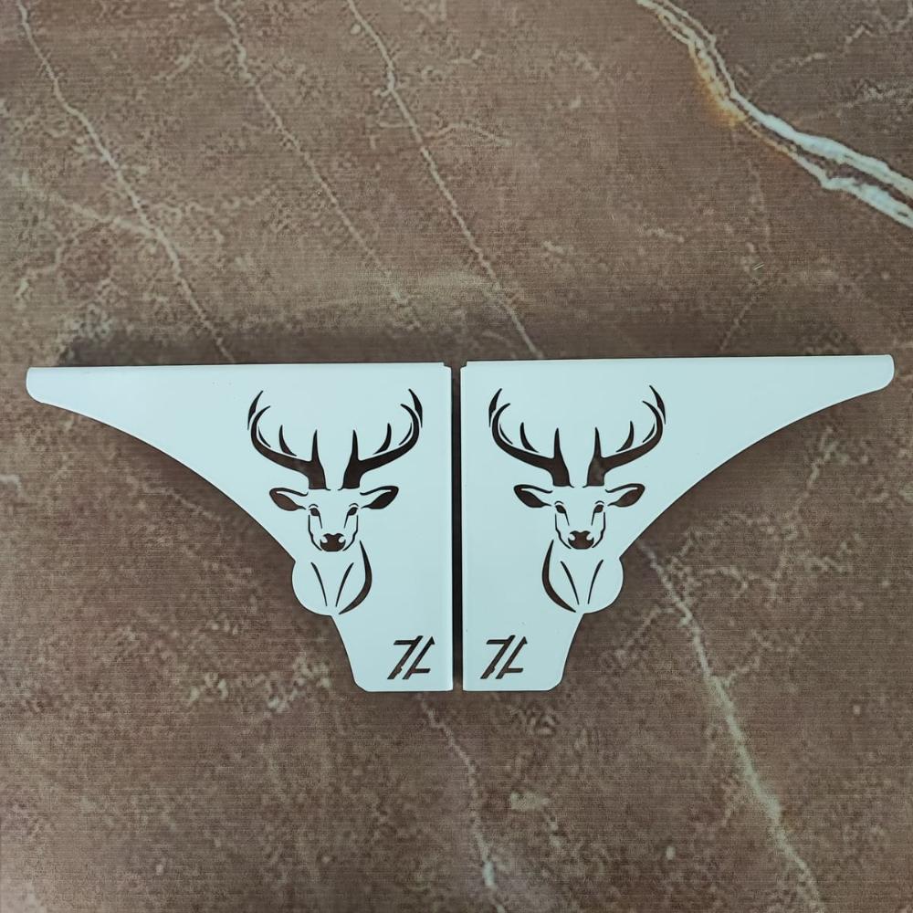 Mão Francesa Decorativa Branco em Aço 20cm Cabeça de Alce Cervo Zarg para Prateleira