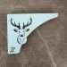 Mão Francesa Decorativa Branco em Aço 20cm Cabeça de Alce Cervo Zarg para Prateleira