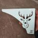 Mão Francesa Decorativa Branco em Aço 20cm Cabeça de Alce Cervo Zarg para Prateleira