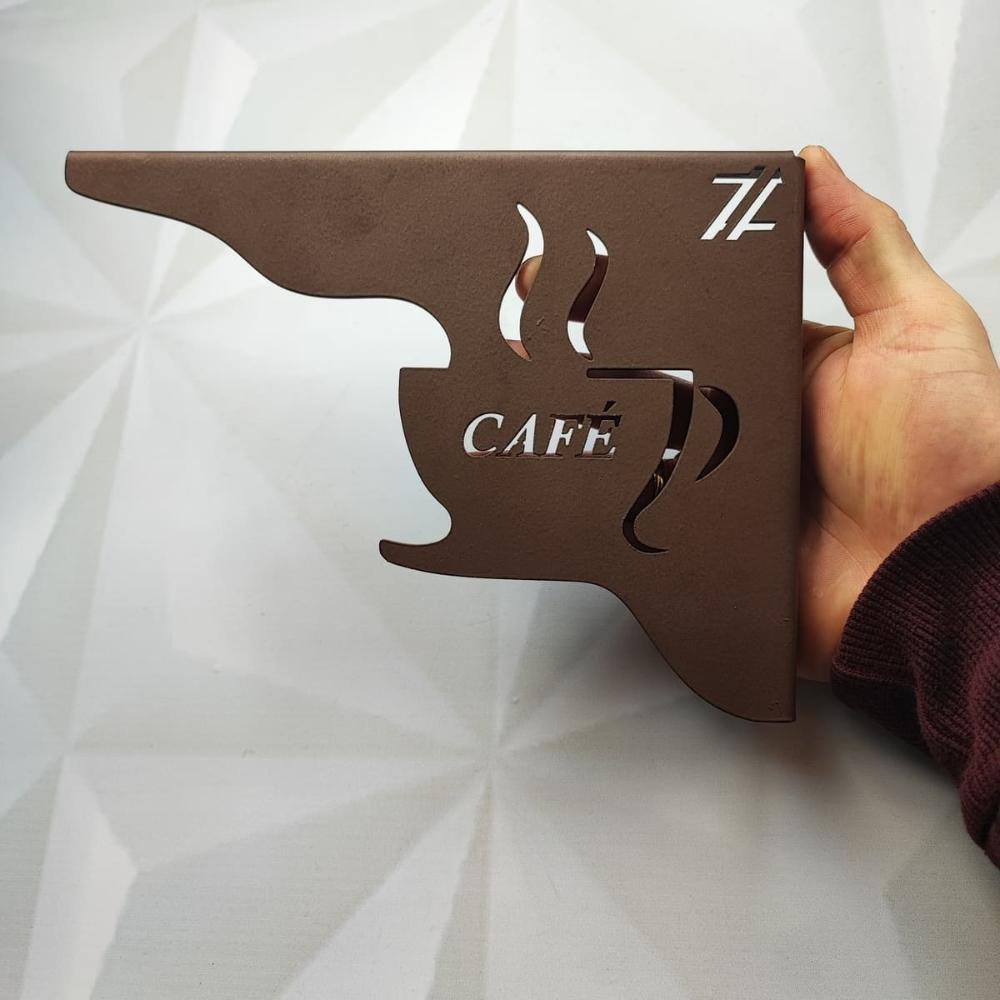Mão Francesa Marrom Decorativa 20cm Cantinho do Café Xícara