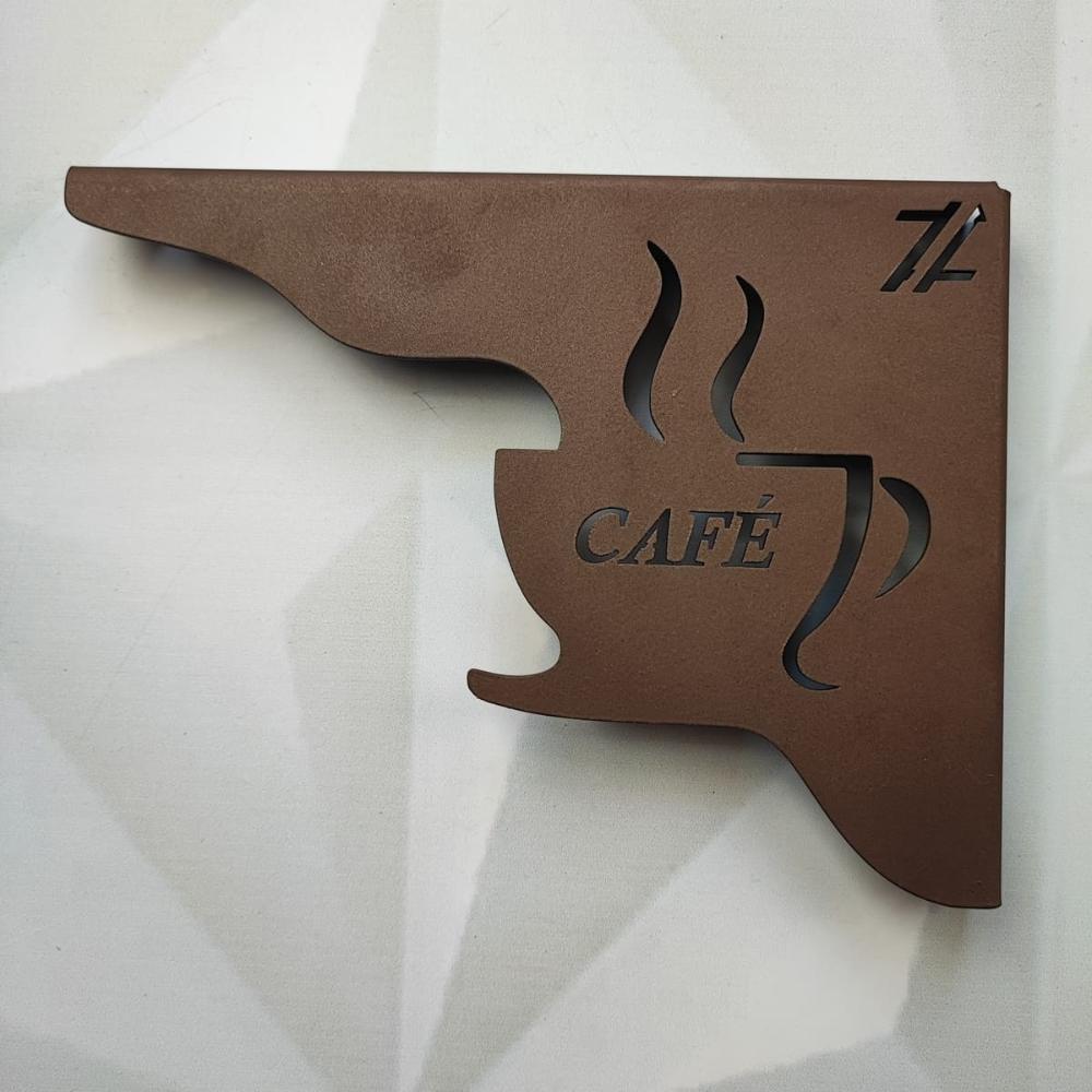 Mão Francesa Marrom Decorativa 20cm Cantinho do Café Xícara