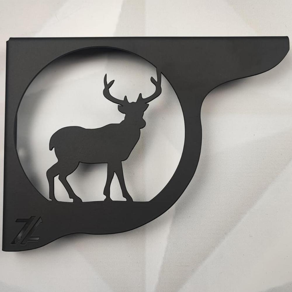 Mão Francesa Ornamentada 20cm Cervo Veado Preto em Aço para