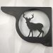 Mão Francesa Ornamentada 20cm Cervo Veado Preto em Aço para