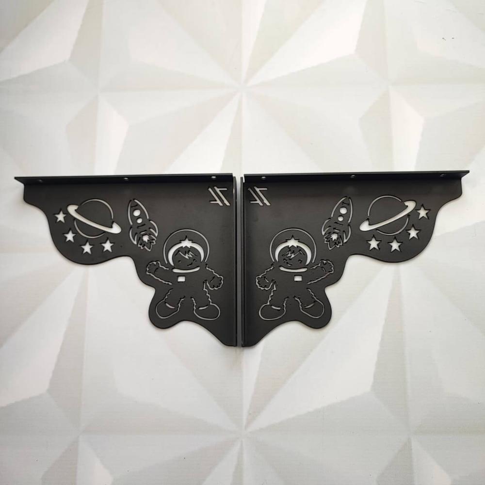 Mão Francesa Ornamentada 20cm Nave Espacial Astronauta Preto Aço Zarg