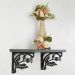 Mão Francesa Ornamentada Preta Aço 20cm Flor Brinco de Princ