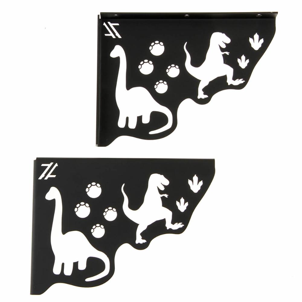 Mão Francesa Preta Aço Decorativa 20cm Dinossauros Menino pa
