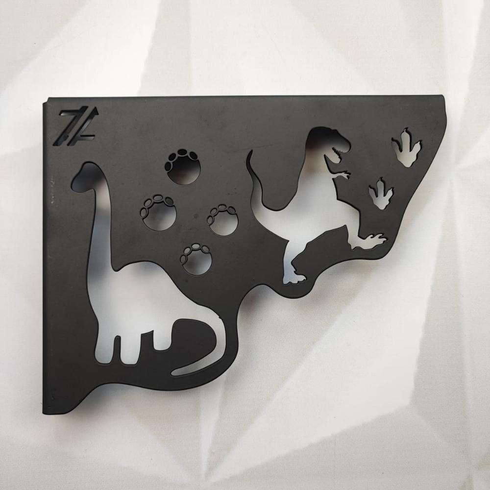 Mão Francesa Preta Aço Decorativa 20cm Dinossauros Menino pa