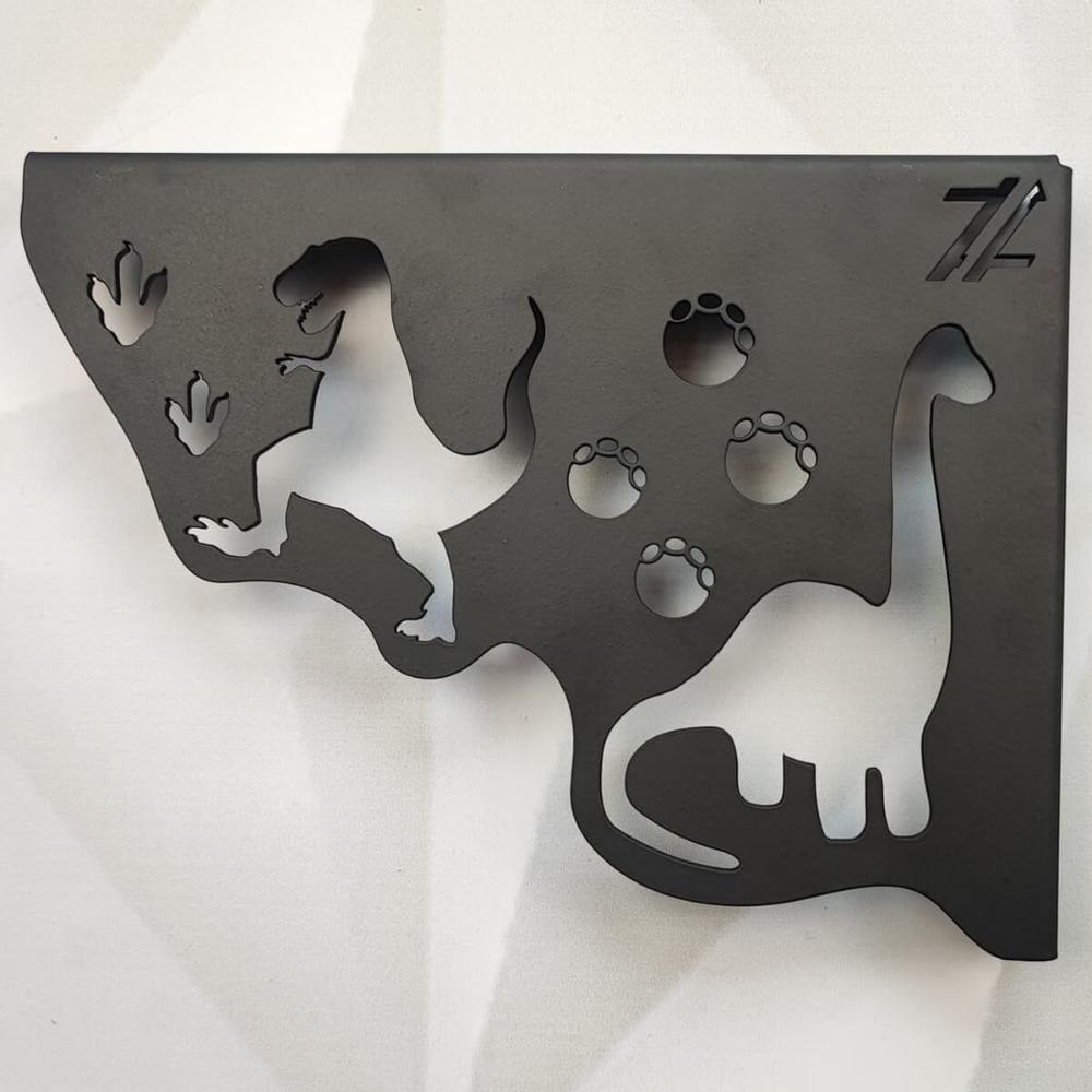 Mão Francesa Preta Aço Decorativa 20cm Dinossauros Menino pa