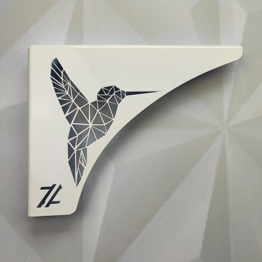 Mão Francesa Suporte Prateleira 20cm Beija Flor Aço Branco P