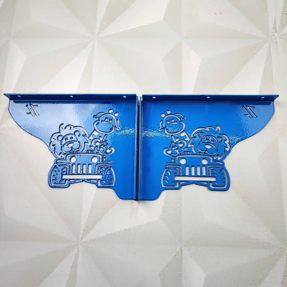 Mão Francesas de Aço Ornamentada Safari Azul Zarg Decorativa