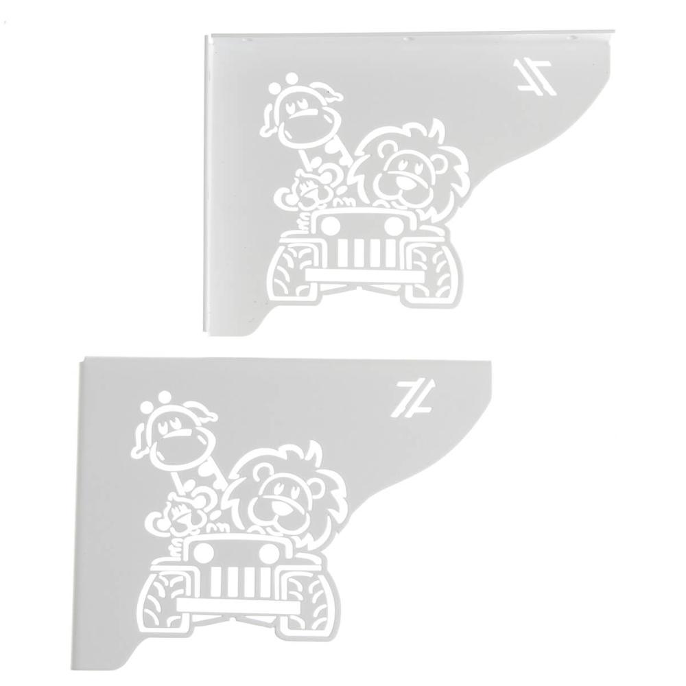 Mãos Francesas Decorativas 20cm Menino Safari Branco Aço par