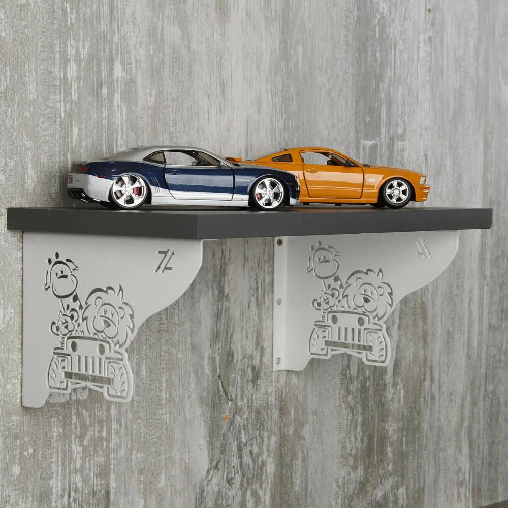 Mãos Francesas Decorativas 20cm Menino Safari Branco Aço par
