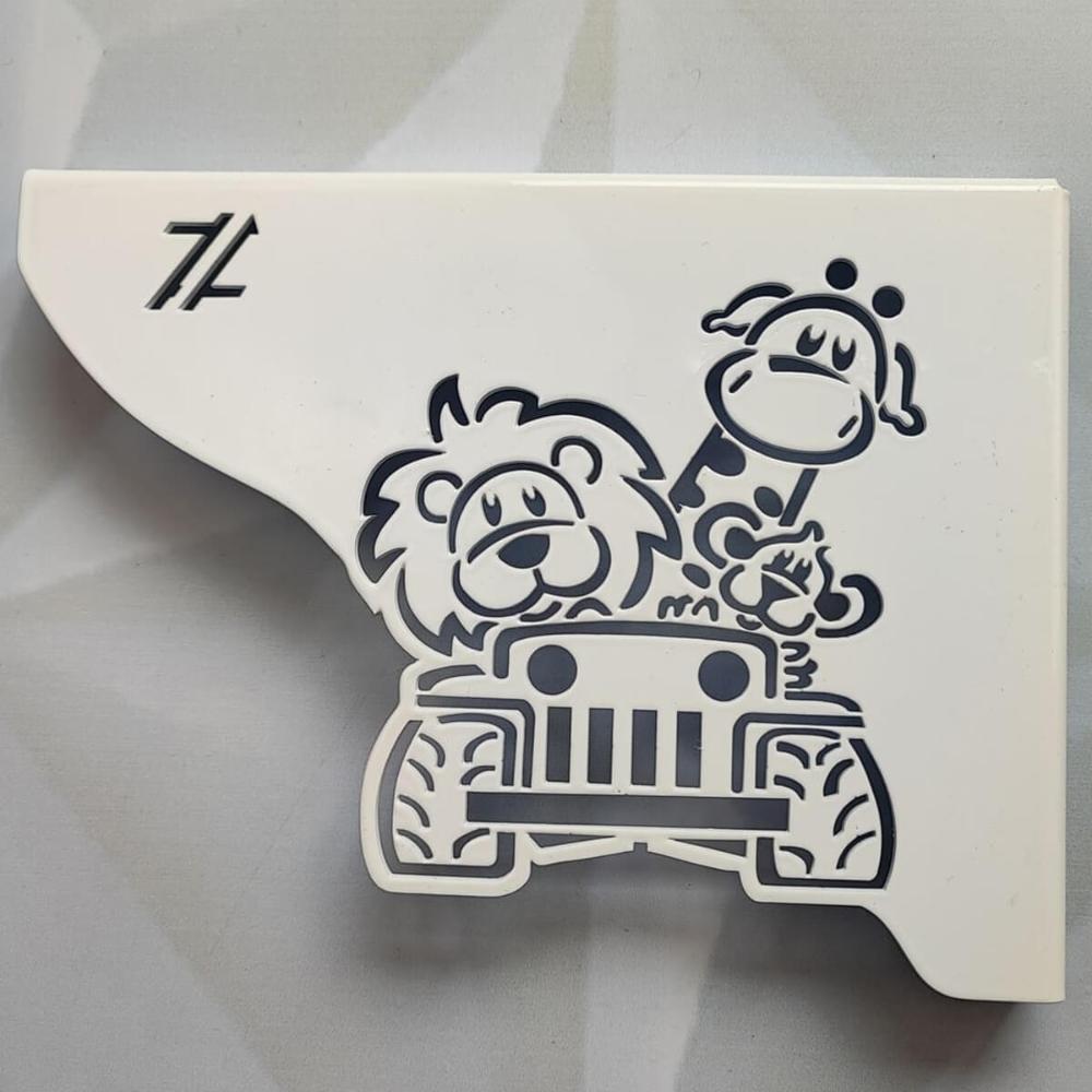Mãos Francesas Decorativas 20cm Menino Safari Branco Aço par