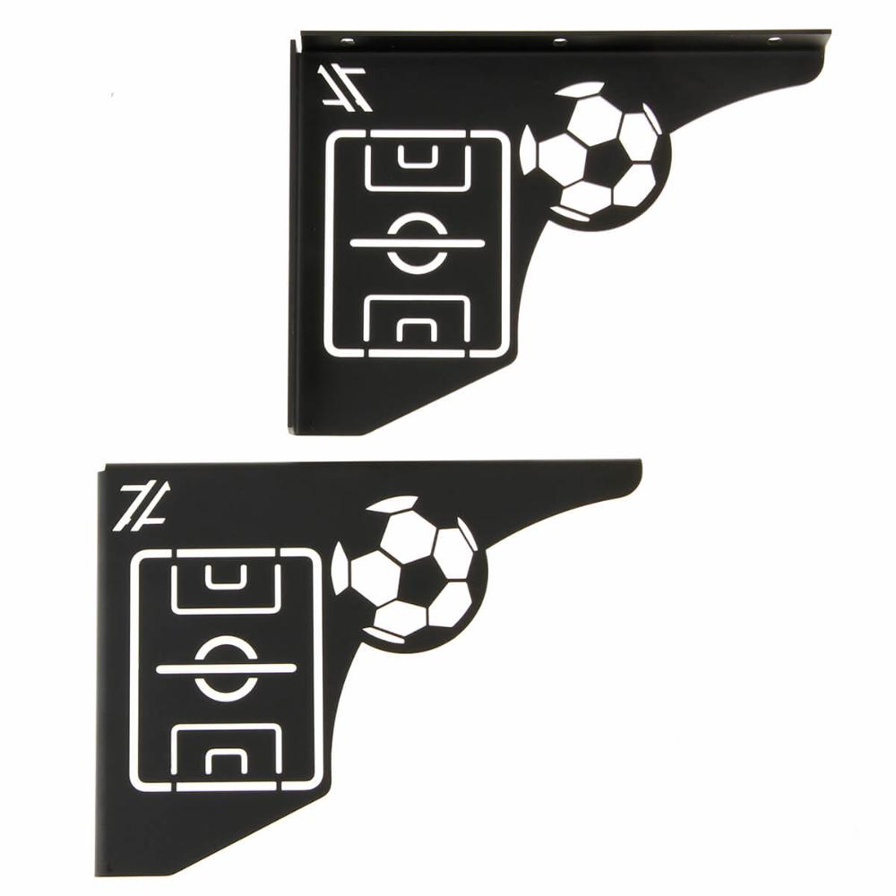 Mãos Francesas Ornamentada 20cm Campo de Futebol Aço Preto Z