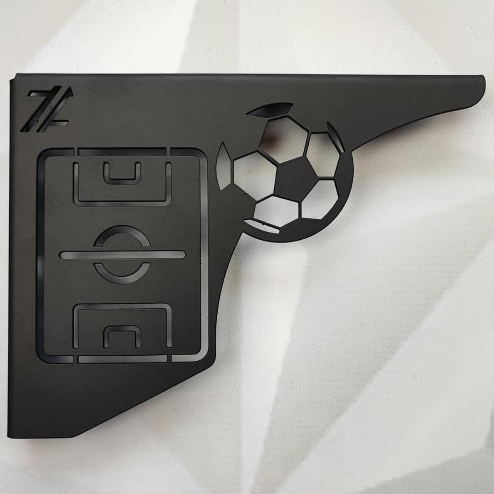 Mãos Francesas Ornamentada 20cm Campo de Futebol Aço Preto Z