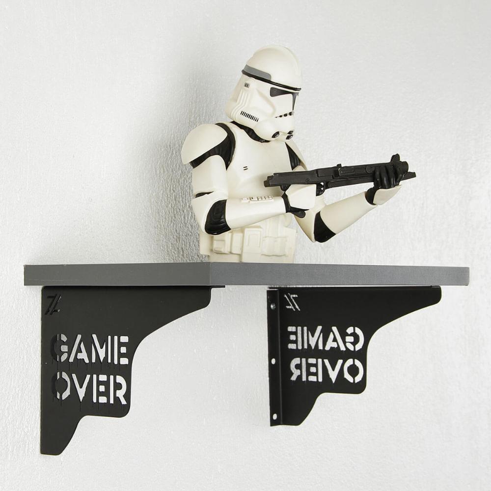 Mãos Francesas Pretas 20cm Game Over Decorativa em Aço para