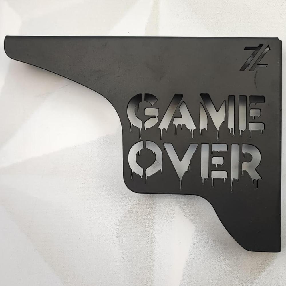 Mãos Francesas Pretas 20cm Game Over Decorativa em Aço para